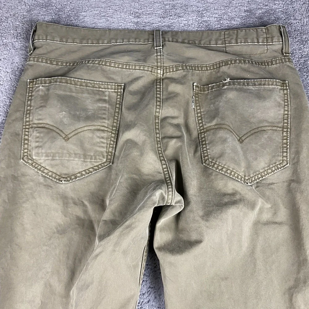 Levis Straight Pants Men 36x30 Tan Khaki Chino Flat‎ Front 100% Cotton